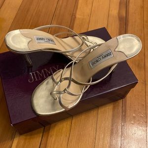 Jimmy Choo gold sandals mule size 40. Size 9